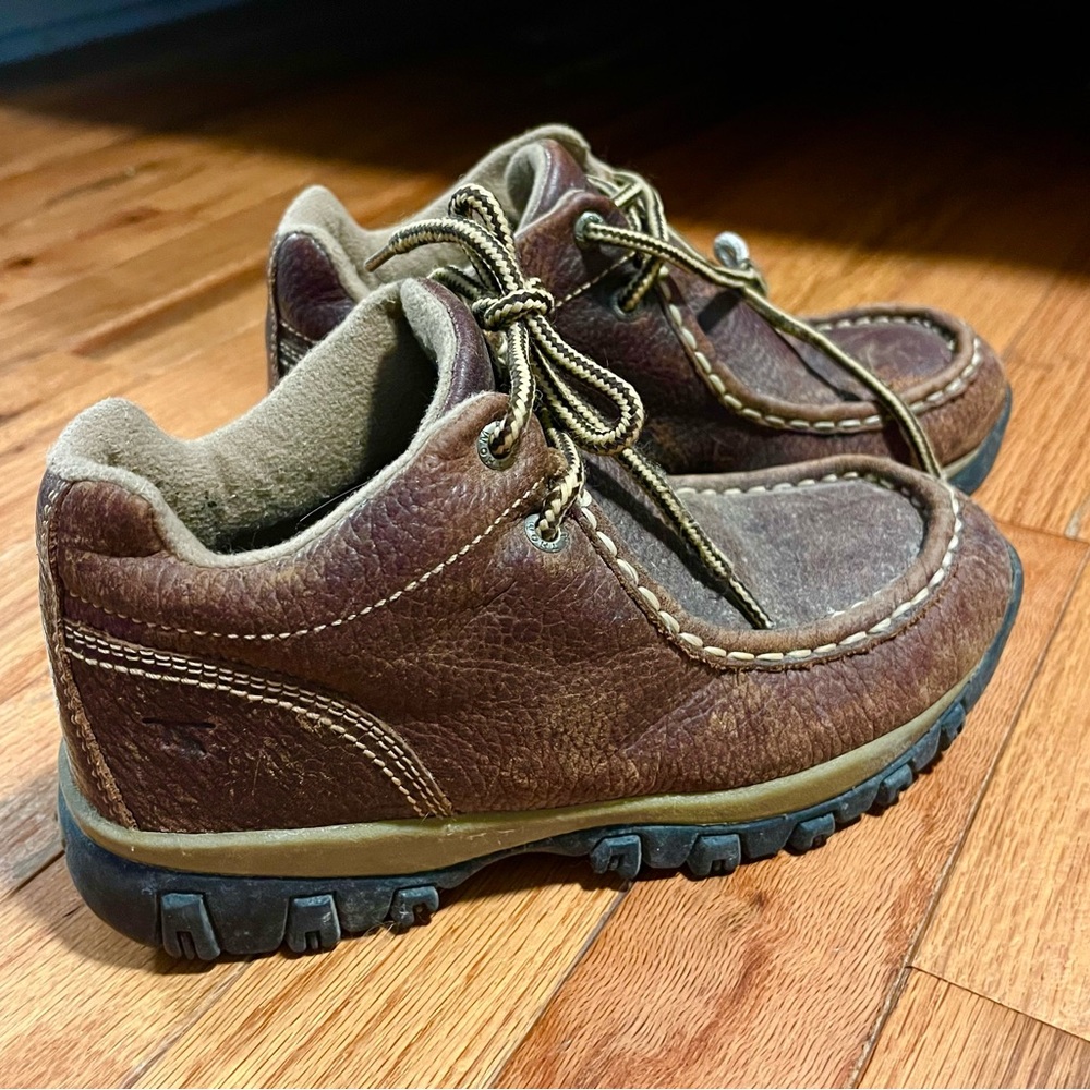 Thom McAn Brown Leather Casual Dress Shoes Mid Boot Work Boot Boys Sz. 1.5